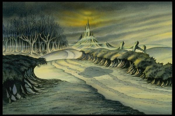 193030 Path To Citadel And Distant Forest, Uplit Sky A4 Photo Print