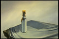 193032 Candle In Bottle On Table A4 Photo Print