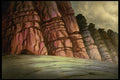 193037 Strange Red Rock Cliff Formations A4 Photo Print