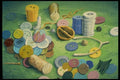 193050 Multi colored Buttons And Wishbone A4 Photo Print