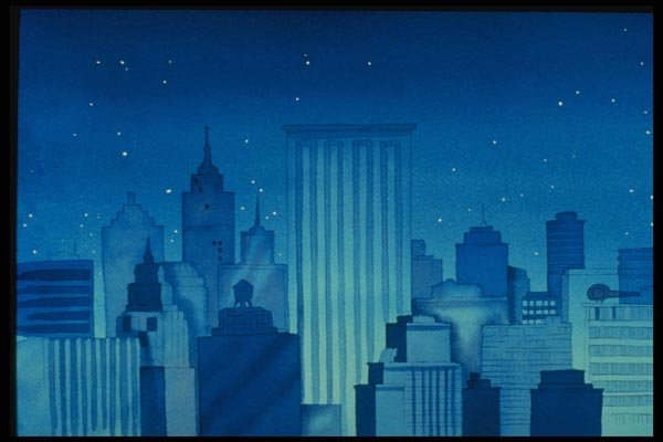 193053 City Buildings In Light blue A4 Photo Print