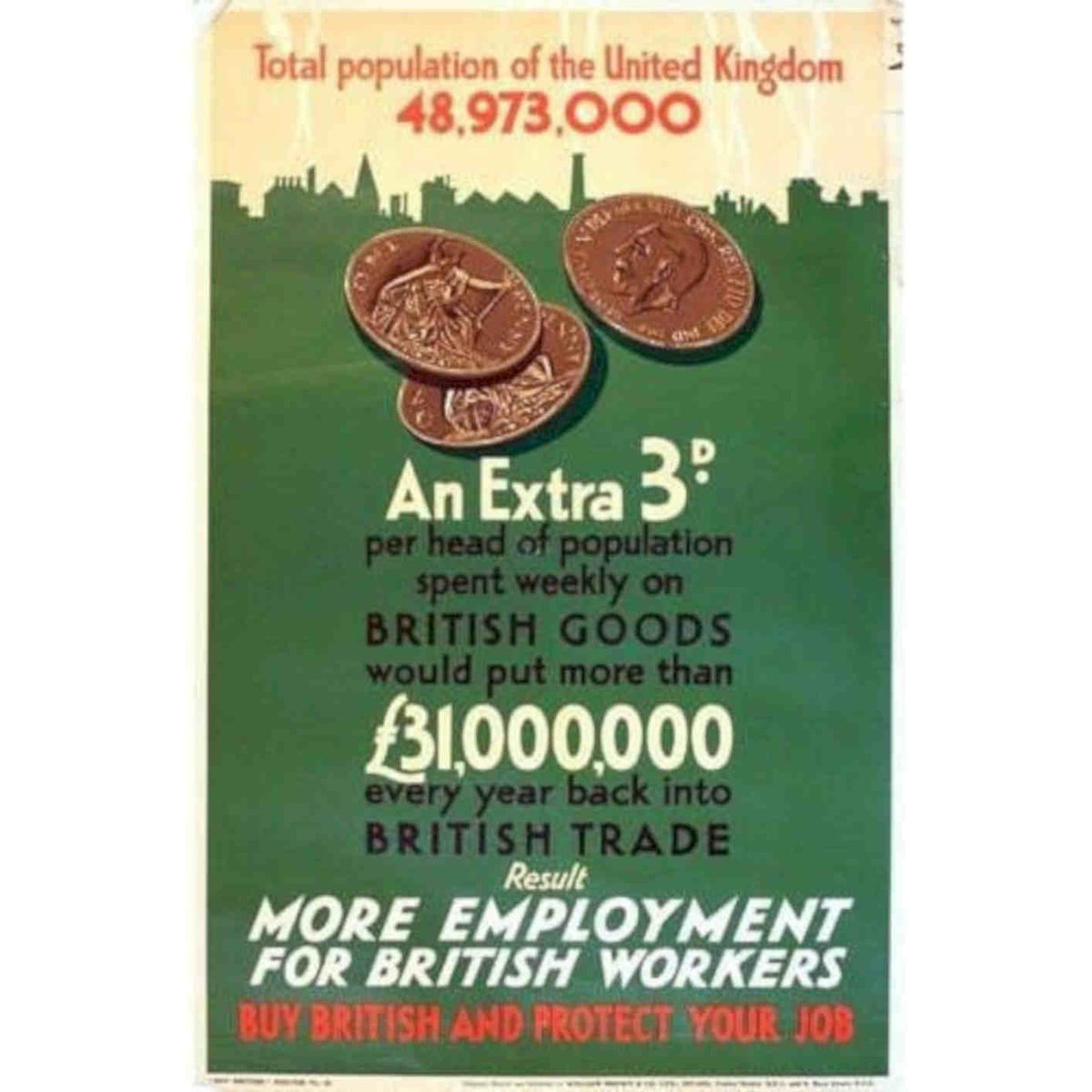 1930s Buy British 18 Rk 507 Vintage Retro Advert Poster A4 Photo Print