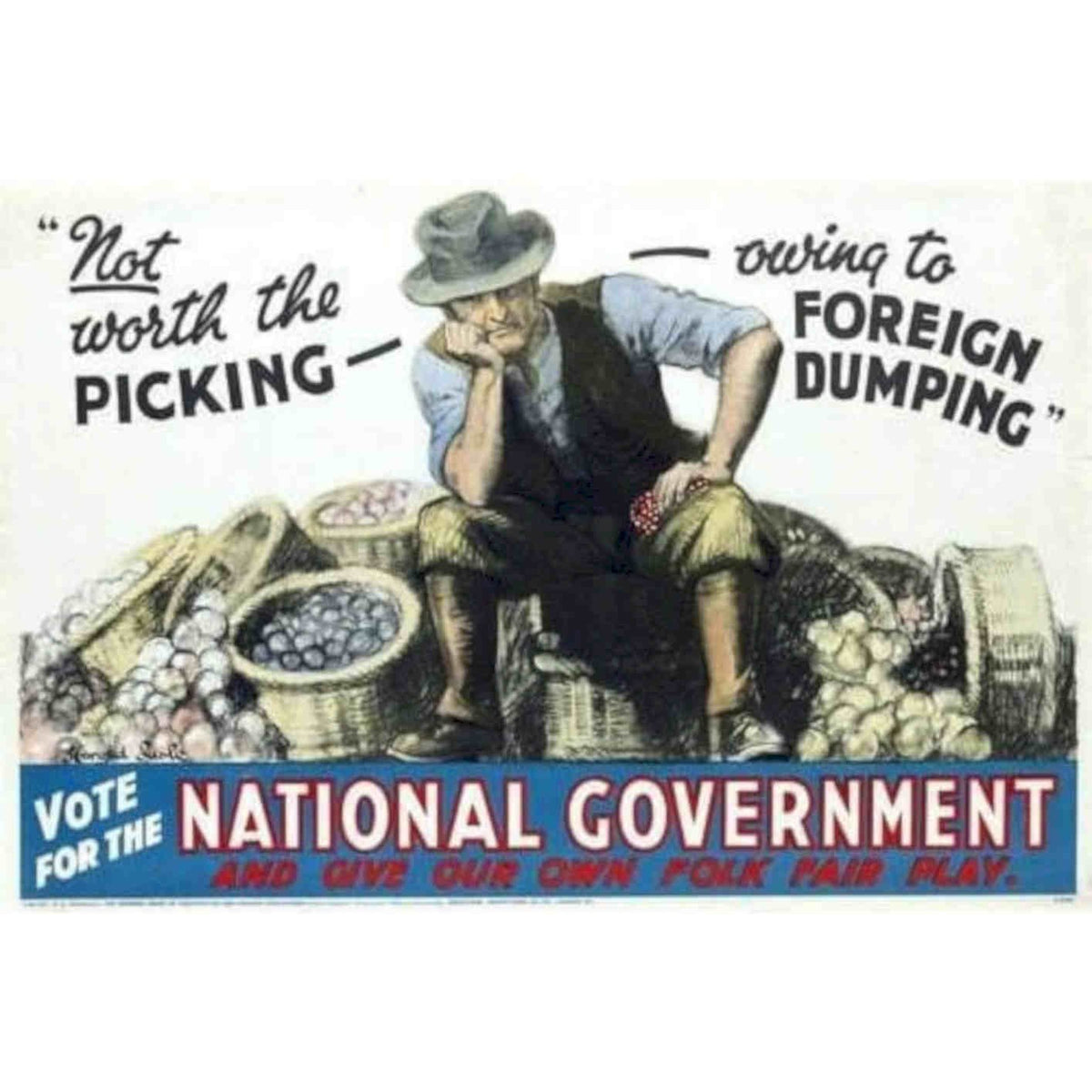 1930s Uk National Government Election V Vintage Retro Advert Poster A4 Photo Pr