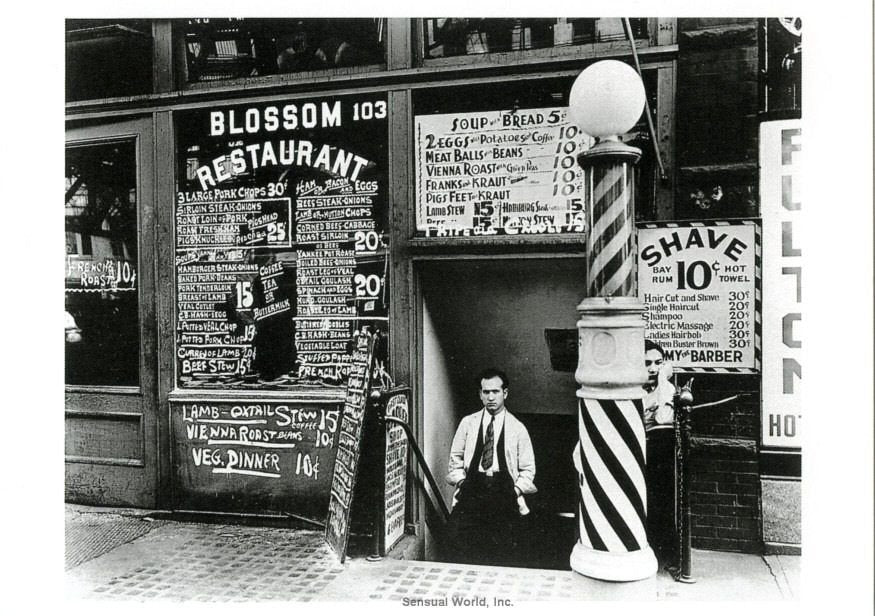 1935 Barber Shop Pole New York Nyc barber advert A4 Photo Print