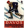 1935 Davos Switzerland Ice Hockey V Vintage Retro Advert Poster A4 Photo Print
