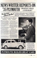1935 Plymouth Warren Vintage Retro Advert Ads A4 Photo Print