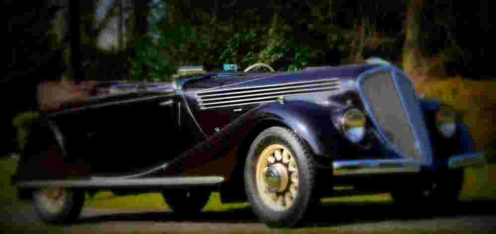 1935 renault nervastella grand sport convertible A4 Photo Print