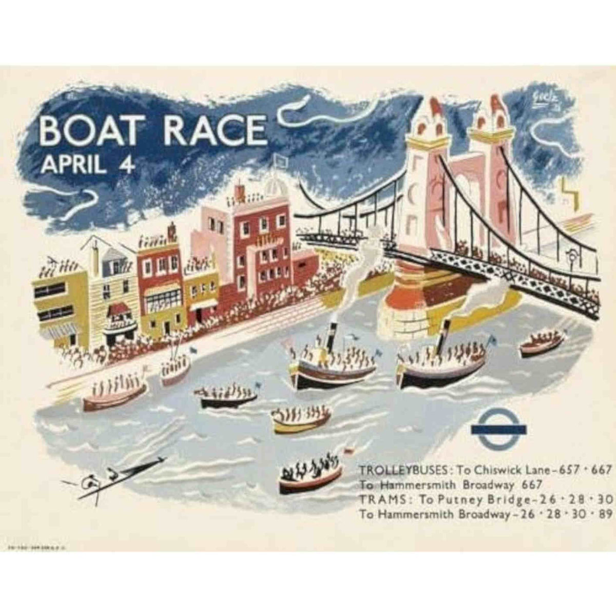 1936 University Boat Race Ar Vintage Retro Advert Poster A4 Photo Print