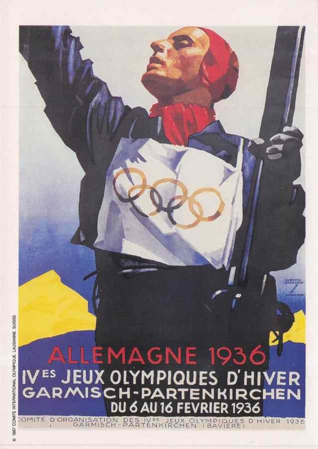 1936 winter olympic games allemagne poster 190699 A4 Photo Print