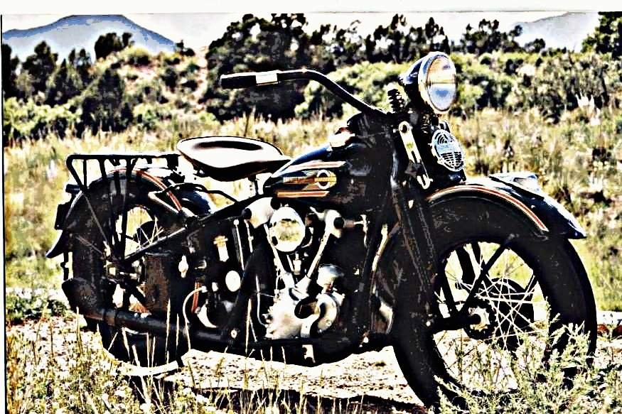 1937 harley davidson motorbike A4 Photo Print