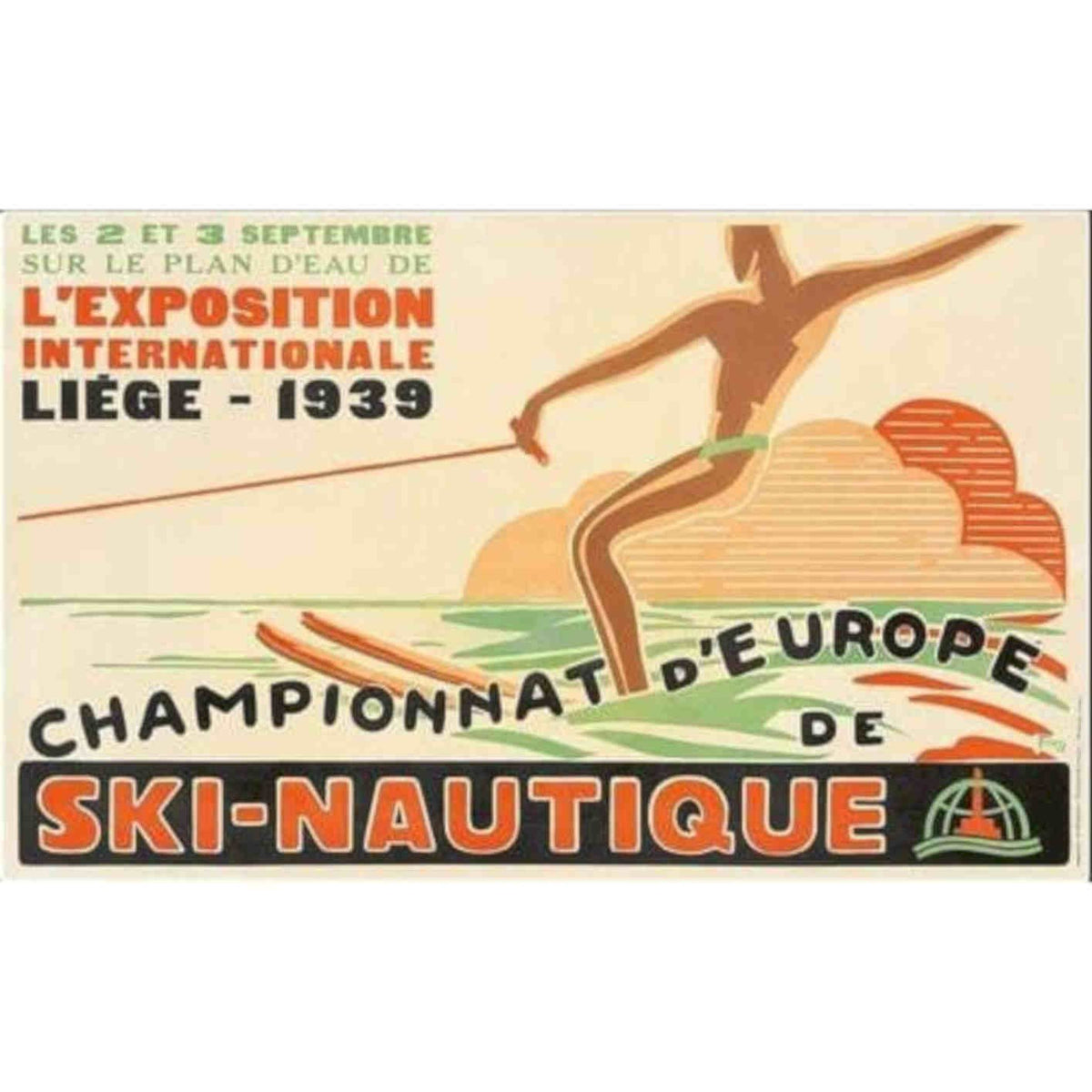 1939 European Water Ski Championships V Vintage Retro Advert Poster A4 Photo Pr