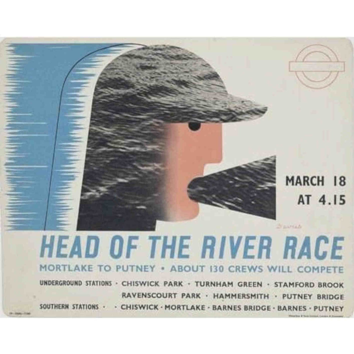 1939 University Boat Race Ar Vintage Retro Advert Poster A4 Photo Print