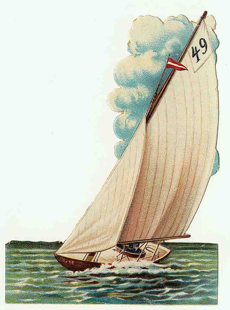 194 Yacht Scrap Vintage A4 Photo Print