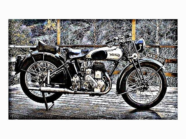 1940 Norton 16H motorbike A4 Photo Print