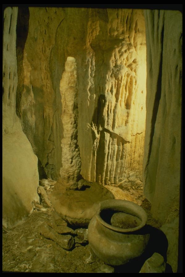 194006 Stalagmite Growing In Thousand Year Old Mayan Pot, Belize A4 Photo Print