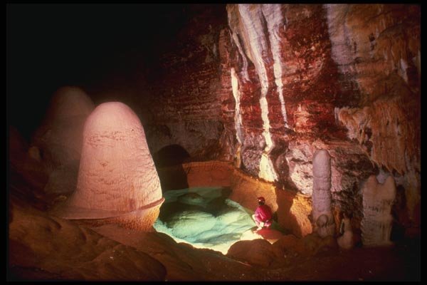 194009 Lake And Large Stalagmite, Tower Place, Lechuguilla Cave, NM A4 Photo Print