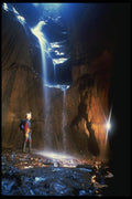 194030 Waterfall In The Twilight Zone Of Mexico's Cueva Del Chorreadro A4 Photo Print