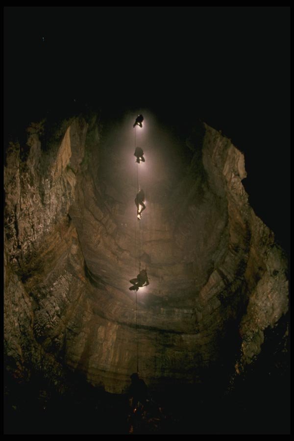 194044 Cavers Ascending 150' Pit, Alabama A4 Photo Print