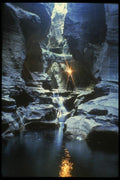 194074 Stream Canyon Carrying Water Into A Mexican River Cave A4 Photo Print