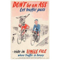 1940s British Cycling Safety Art Vintage Retro Advert Poster A4 Photo Print