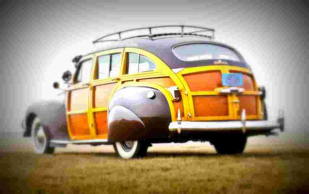1941 chrysler town country barrelback rear A4 Photo Print