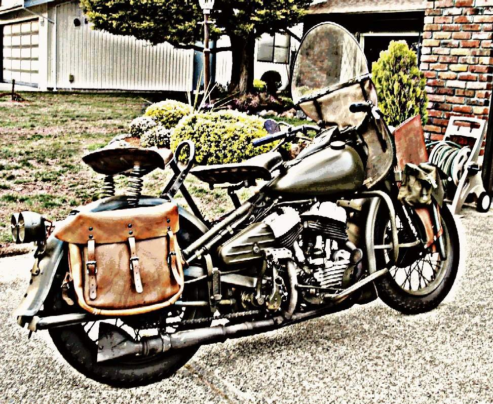 1942 Harley Davidson Wlc motorbike A4 Photo Print