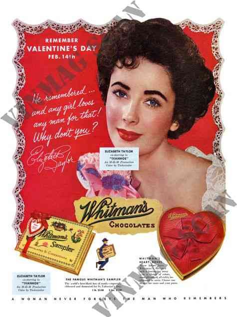  1945 Elizabeth Taylor Whitmans Chocolates 1950S Vintage Advert A4 Photo Print