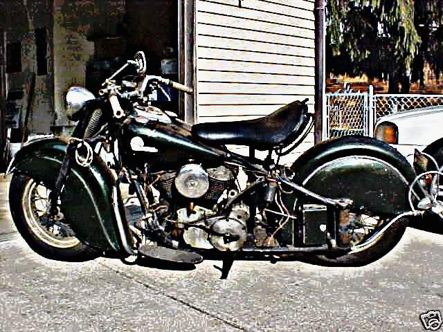 1946 Indian Chief motorbike A4 Photo Print