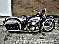 1947 Harley Knucklehead motorbike A4 Photo Print