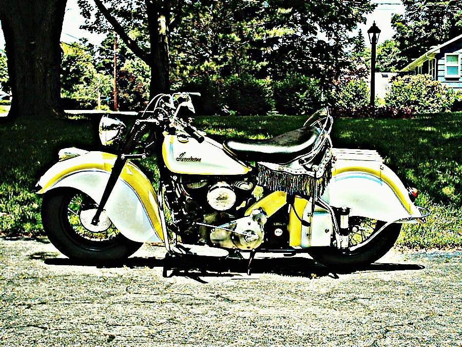 1947 Indian Chief motorbike A4 Photo Print