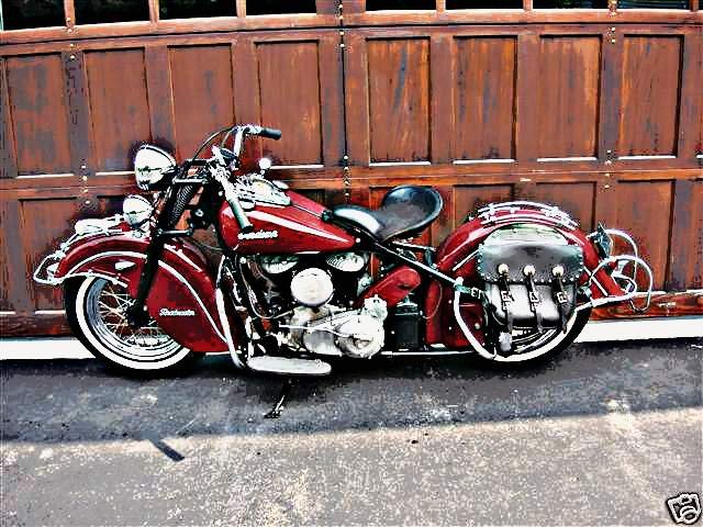 1948 Indian Roadmaster motorbike A4 Photo Print