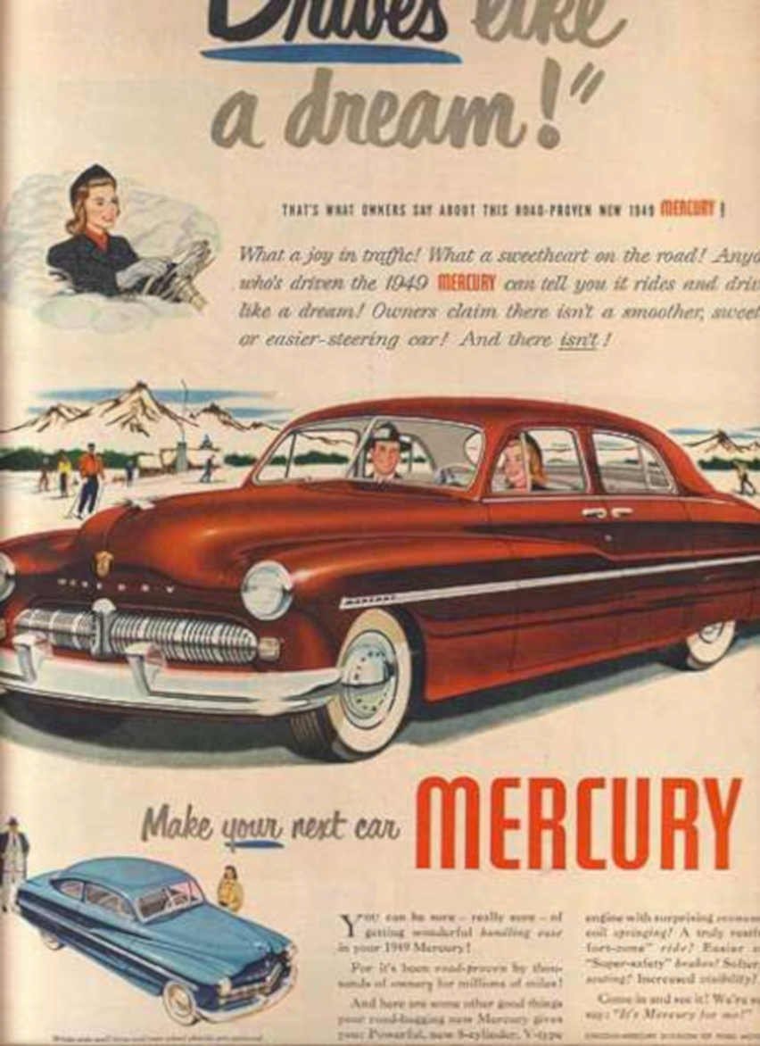 1949 Mercury Ad Vintage Retro Advert Ads A4 Photo Print