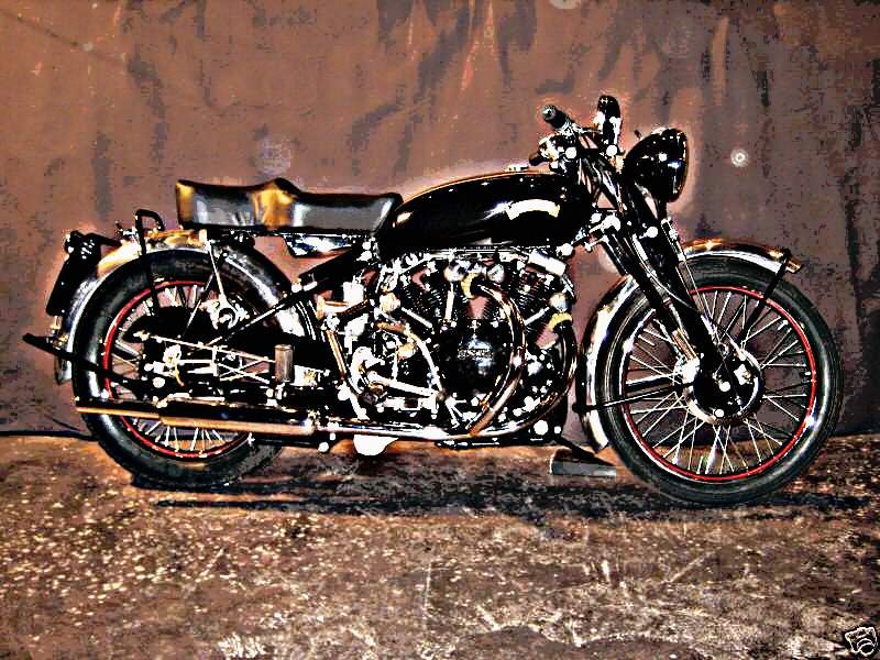 1950 Vincent Black Shadow motorbike A4 Photo Print