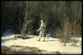 195023 Gun Hunter In Snow camouflaged A4 Photo Print