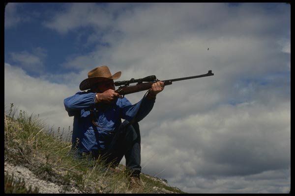 195033 Mountain Hunter Fires At Game A4 Photo Print