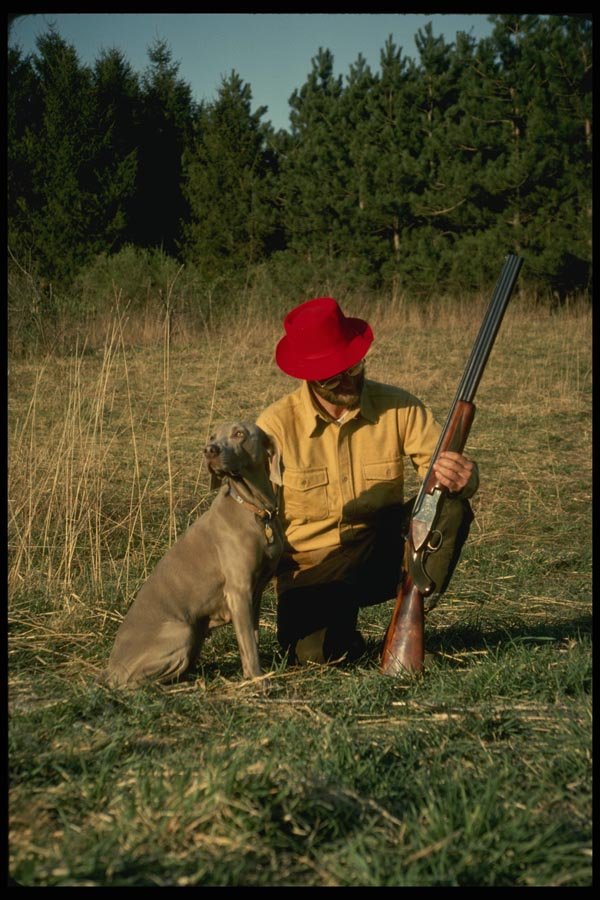 195043 Upland Bird Hunter With His Pedigreed Weimaraner A4 Photo Print