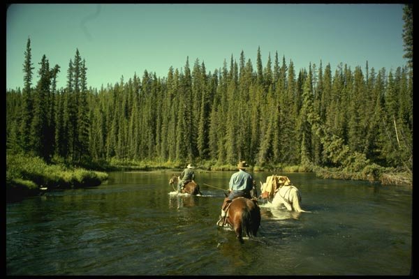 195045 Packstring Crosses Beautiful Mountain River A4 Photo Print
