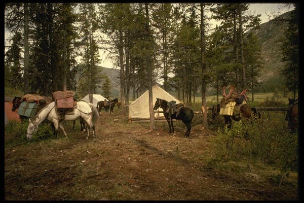 195051 Hunting Camp In Mountains A4 Photo Print