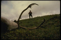 195056 Hunter Approaches Trophy Caribou He Has Just Downed A4 Photo Print