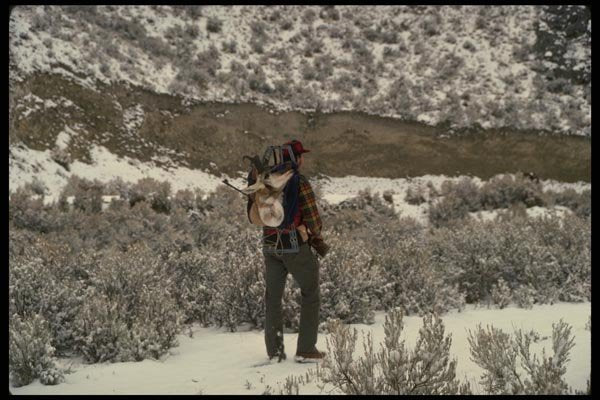 195061 Hunter Packs Out Nice Pronghorn A4 Photo Print
