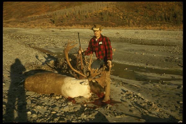 195062 Hunter Shows Big Caribou Bull He Has Just Downed A4 Photo Print