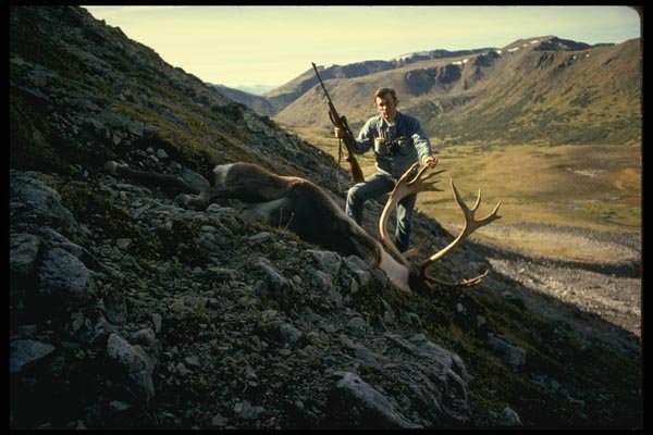 195064 Hunter With Trophy Caribou A4 Photo Print