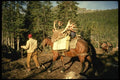 195082 Leading Freshly Loaded Packhorse Over To Hitching Rack A4 Photo Print