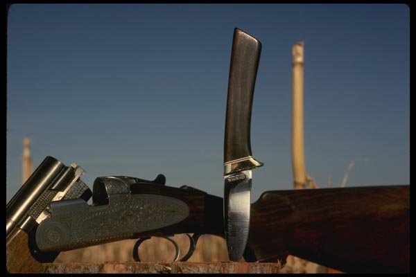 195092 Hunting Knife And Fine Engraved Shotgun A4 Photo Print
