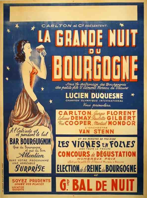 1950S La Grande Nuit De Bourgogne Dancing Burgundy Night Vintage Advert A4 Photo Print