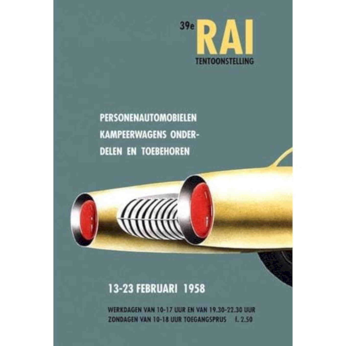 1950s Dutch Automabile Show Advertisement Repr Vintage Retro Advert Poster A4 P