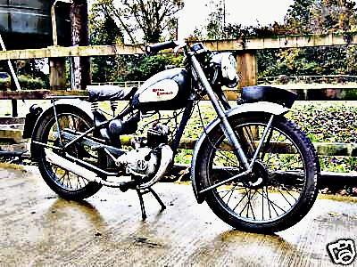 1952 royal enfield flying flea motorbike A4 Photo Print