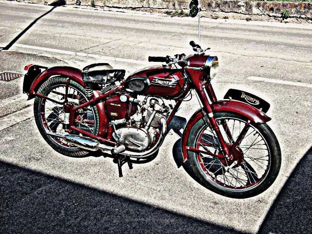 1952 triumph terrier motorbike A4 Photo Print