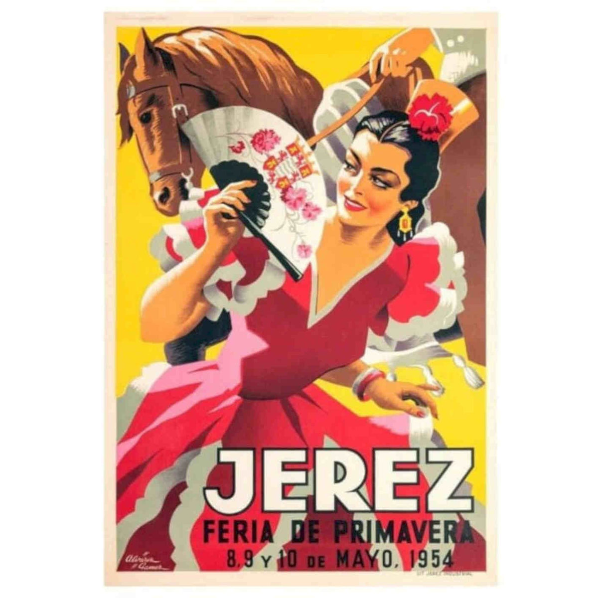 1954 Jerez Spain Fiesta R Vintage Retro Advert Poster A4 Photo Print