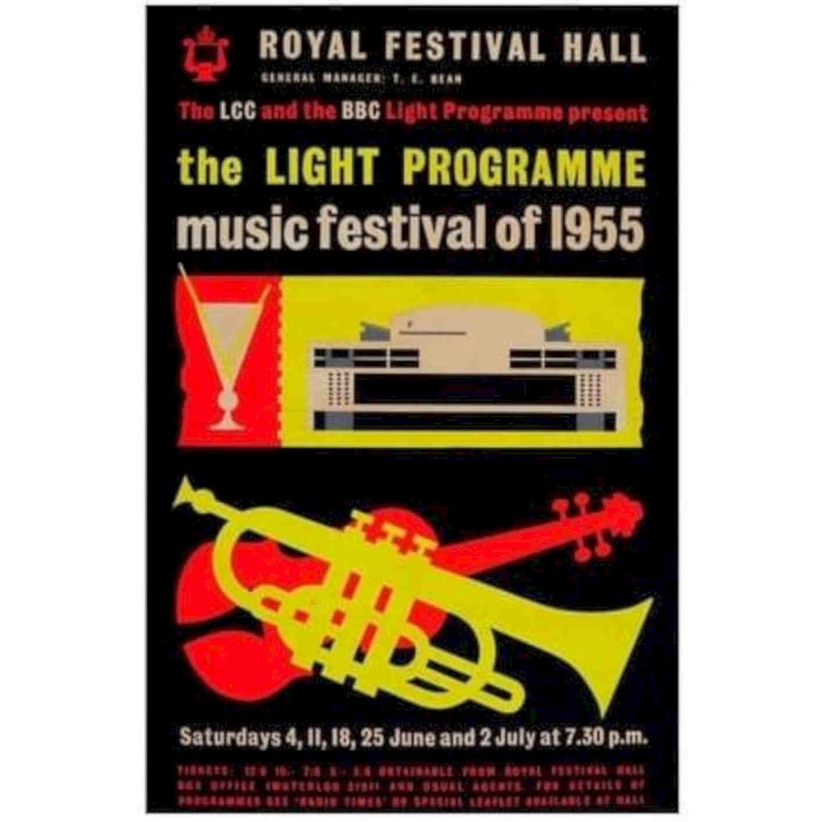 1955 Bbc Light Programme Musical Concert Vintage Retro Advert Poster A4 Photo P
